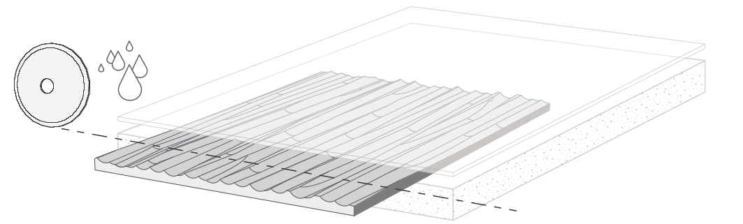 Wet-cut the panels face-up if necessary (not recommended)